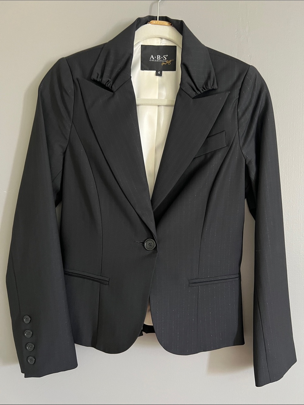 ABS Allen Schwartz Black Single-Button Tailored Blazer